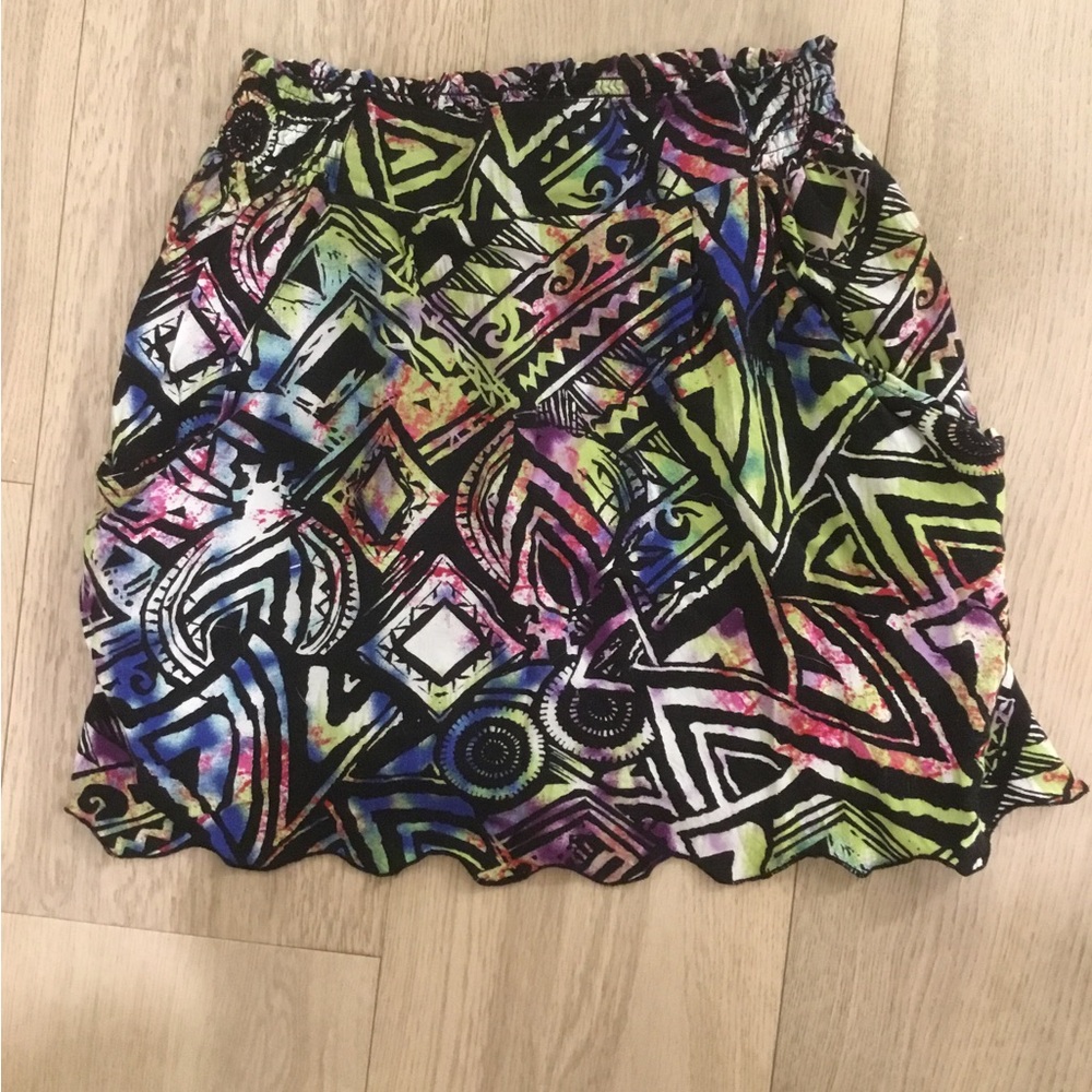 Material Girl Multicolor Abstract Mini Skirt